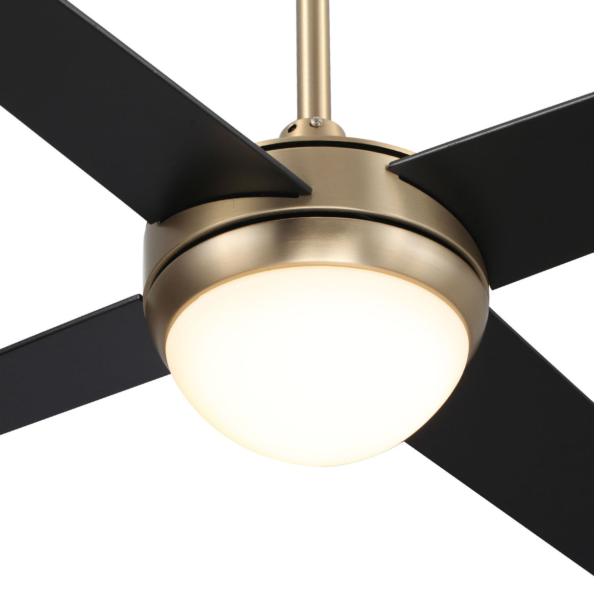 Neva 52" In. Gold/Black 4 Blade Smart Ceiling Fan with LED Light Kit Works with Smart Wall Switch, Google Assistant/Alexa/Siri