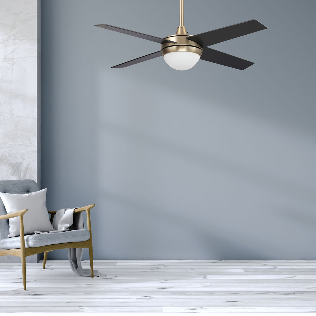 Nova 48" In. 4 Blade Smart Ceiling Fan with LED Light Kit Works with Wall control, Wi-Fi apps and Voice control via Google Assistant/Alexa/Siri