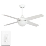 Nova 48" In. 4 Blade Smart Ceiling Fan with LED Light Kit Works with Wall control, Wi-Fi apps and Voice control via Google Assistant/Alexa/Siri