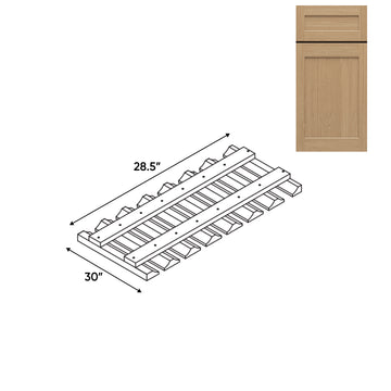 RTA - Oak Shaker - 30" - Wall Glass Rack - 30"W x 2"H x 12"D - OS-30GR