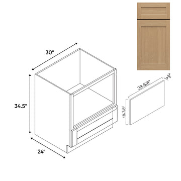 RTA - Oak Shaker - Base Microwave Cabinet - 30