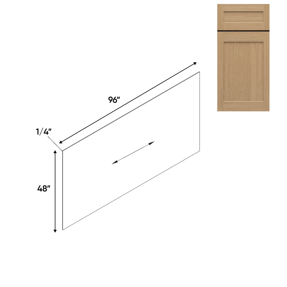 RTA - Oak Shaker - 96"W x 48"H - Base Panel Skin Single Side Finished - 96"W x 48"H - OS-BP4896