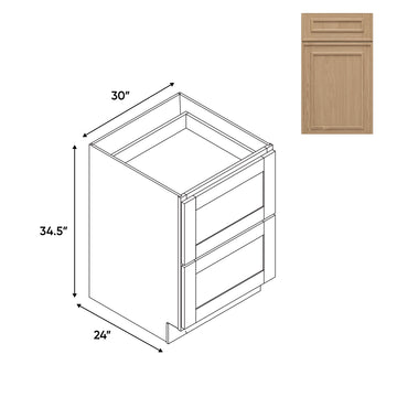 RTA - Elegant Shaker Oak - Drawer Pack with 2 Drawer - 30