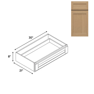 RTA - Oak Shaker - Desk Knee Drawer - 30"W x 8"H x 21"D - OS-DKD3021