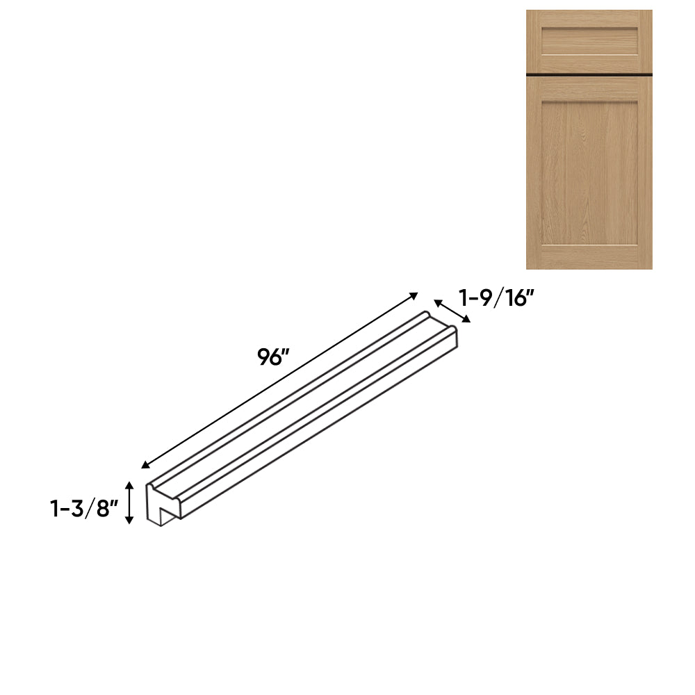 RTA - Oak Shaker - Light Molding - 96"W x 1 3/8"H x 1 9/16"D - OS-LM8