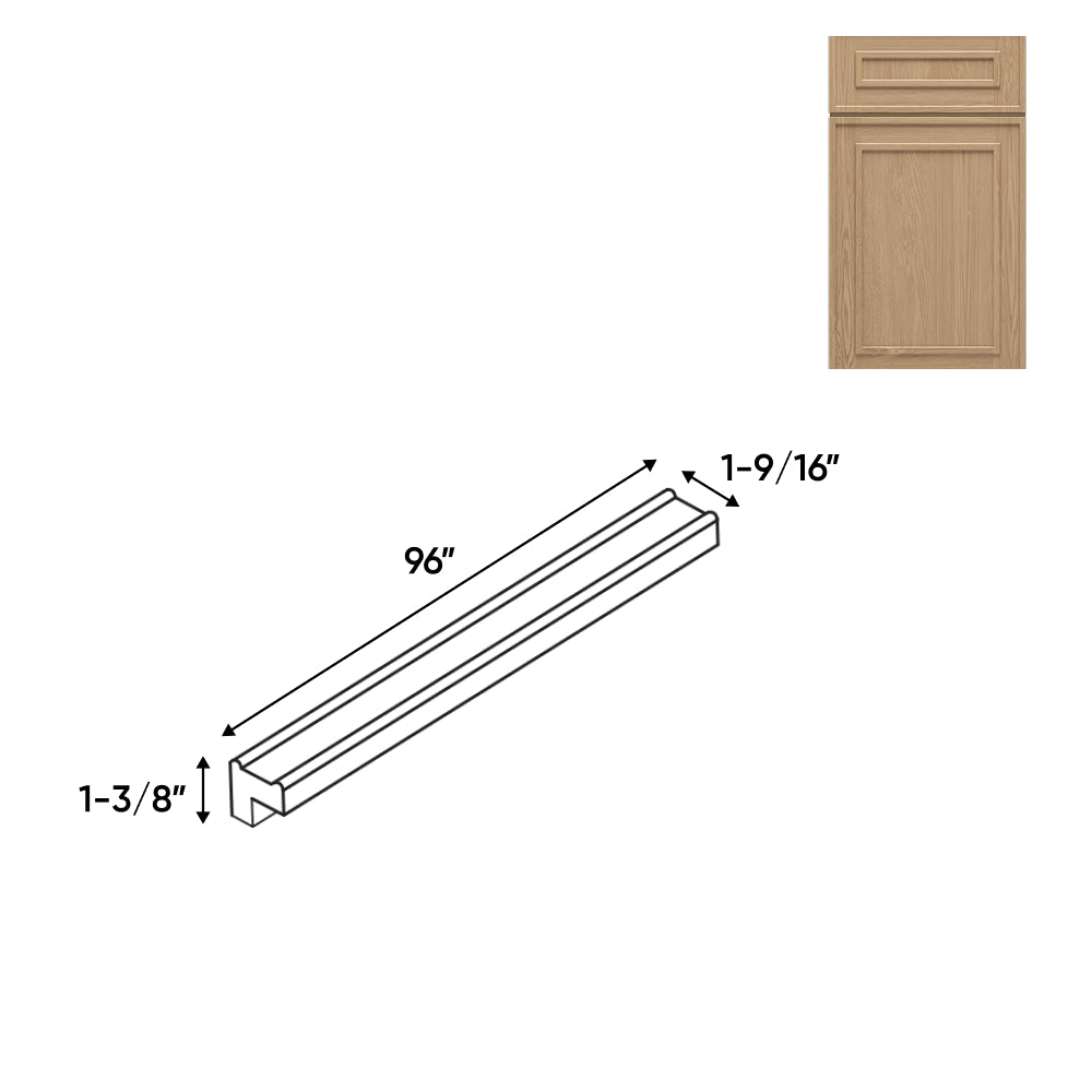 RTA - Elegant Shaker Oak - Light Molding - 96"W x 1 3/8"H x 1 9/16"D