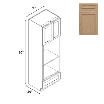 RTA - Elegant Shaker Oak - Wall Oven Cabinets with 2 Door 1 Drawer - 30