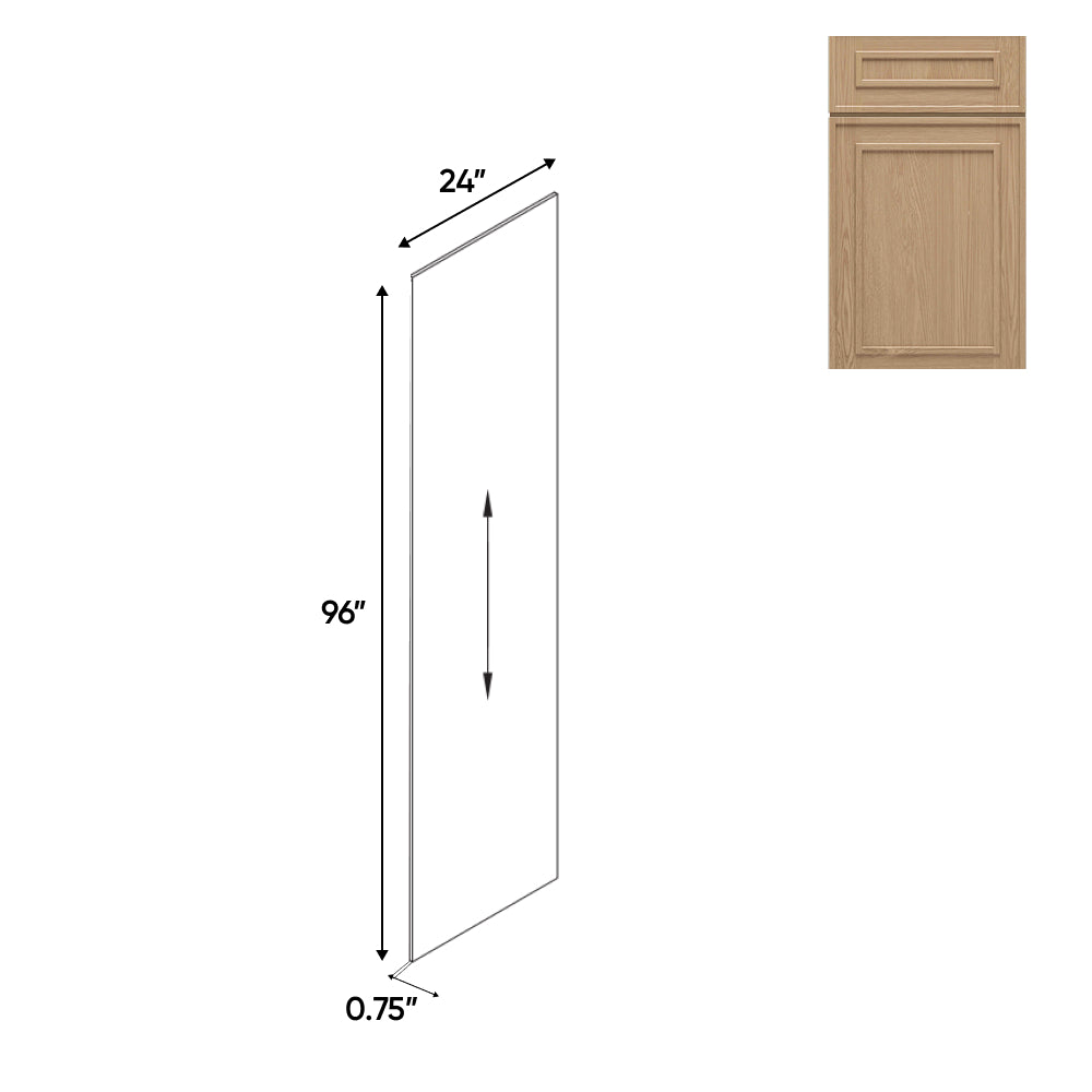 RTA - Elegant Shaker Oak - Refrigerator End Panel - 96"L x 24"W x 0.5"D