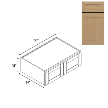 RTA - Oak Shaker - Wall High Cabinets with 2 Door - 30