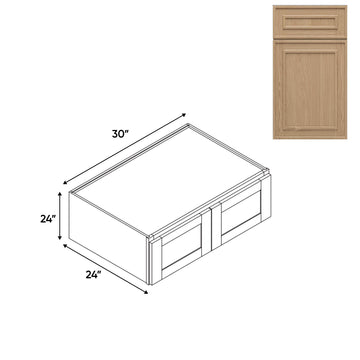 RTA - Elegant Shaker Oak - Wall High Cabinets with 2 Door - 30