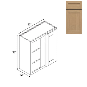 RTA - Oak Shaker - Wall Blinder Corner - 1 Door 2 Shelf - 27