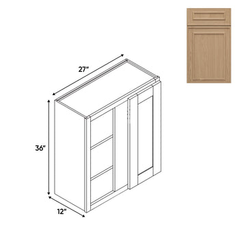 RTA - Elegant Shaker Oak - Wall Blinder Corner - 1 Door 2 Shelf - 27