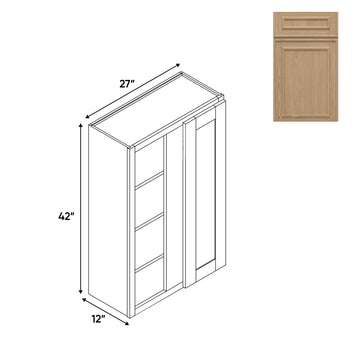 RTA - Elegant Shaker Oak - Wall Blinder Corner - 1 Door 2 Shelf - 27