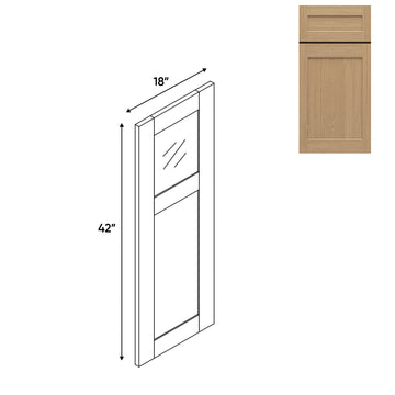 RTA - Oak Shaker - Wall Glass Door - Left - 18"W x 42"H - OS-WGD1842L