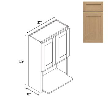 RTA - Oak Shaker - Microwave Wall Cabinets with 2 Door 1 Shelf - 27