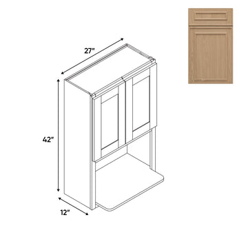 RTA - Elegant Shaker Oak - Microwave Wall Cabinets with 2 Door 1 Shelf - 27