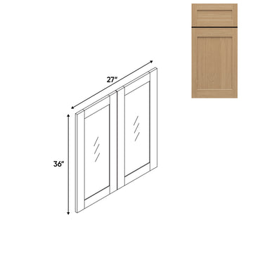 RTA - Oak Shaker - Wall Molding Glass Door with 2 Door - 27