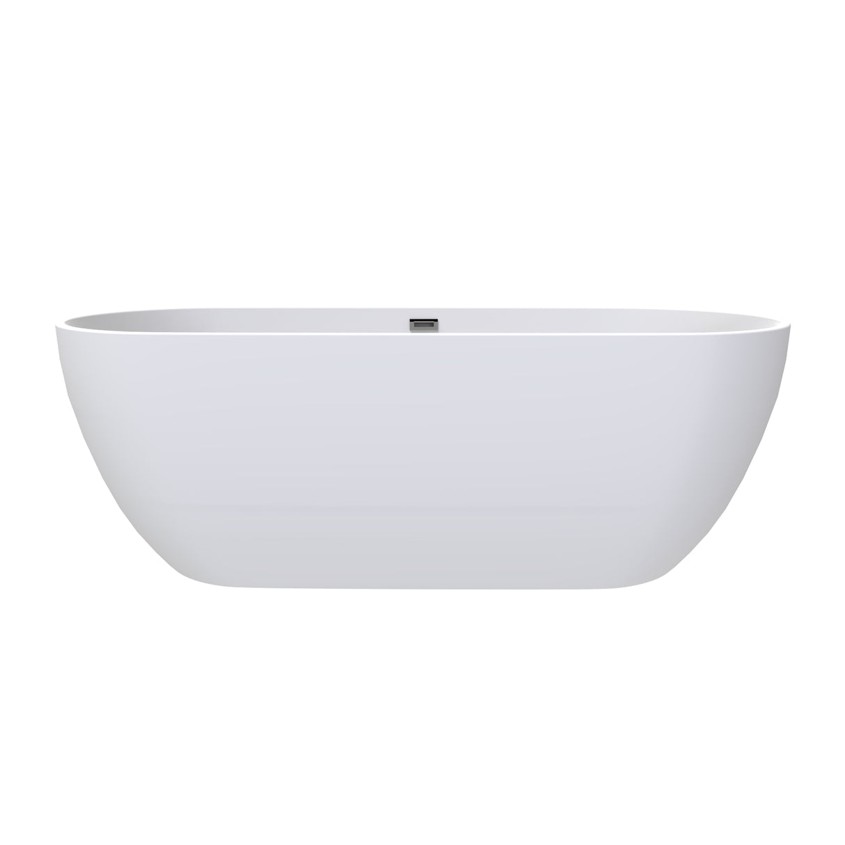 Flora 59 in. Classic Series Acrylic Freestanding Soaking Bathtub in Glossy White with Chrome-Plated Drain Cover & Pop Up-Overflow Hole
