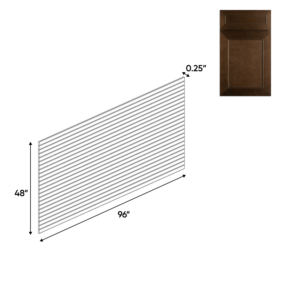 Portland Chestnut - Beaded Panels - 48"W x 96"H x 0.25"D - Pre Assembled