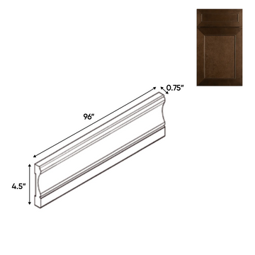 Portland Chestnut - Base Molding - 96"W x 4.5"H x 0.75"D - Pre Assembled