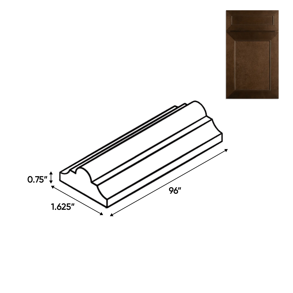 Portland Chestnut - Trims - 96"W x 0.75"H x 1.6"D - Pre Assembled