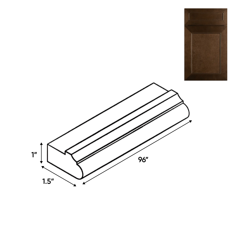 Portland Chestnut - Trims - 96"W x 0.75"H x 1.5"D - Pre Assembled