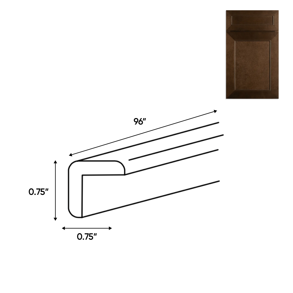 RTA - Portland Chestnut - Outside Corner Molding - 96"W x 0.75"H x 0.75"D - PC-OCL