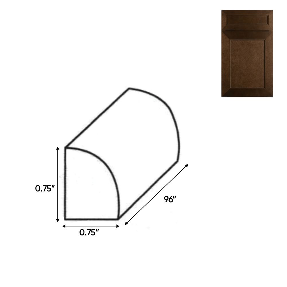 Portland Chestnut - Trims - 96"W x 0.75"H x 0.75"D - PC-QR - Pre Assembled