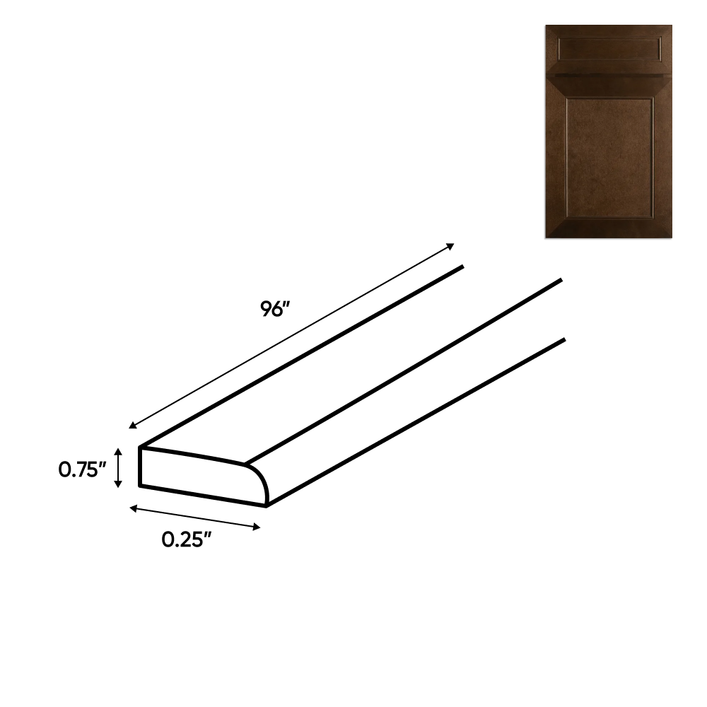 RTA - Portland Chestnut - Scribe Molding - 96"W x 0.75"H x 0.25"D