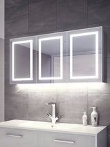 LED Lighted Bathroom Mirror Medicine Cabinet, Single Sided Vanity Mirror, On/Off Switch, Wall Mounted Makeup Mirror with Light