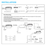 LED Barn Light w/ 3-pin NEMA Photocell, 36/48/60 Wattage Adjustable 3000K/4000K/5000K CCT Changeable, 120-277V, Dusk-To-Dawn, Silver