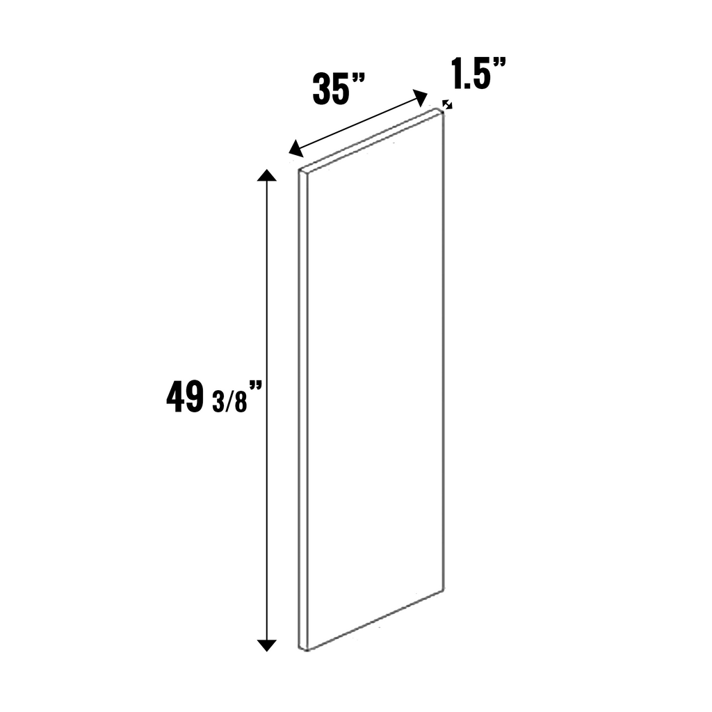 Gris Plomo Matte - Finished End Panel 1.5” Thick - 49.37 Inch Height x 35 Inch Width x 1.5 Inch Depth - M16-PNL35481.5