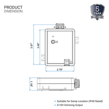 Power Pack 0-10V Wireless Dimming Module,120-277V, 10A Build-in Relay