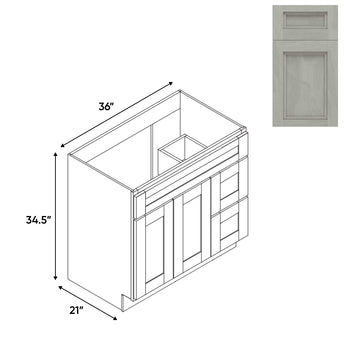 RTA - Havana Plata - Vanity Cabinets with 2 Door 2 Drawer Right - 36