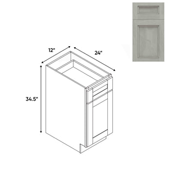 RTA - Havana Plata - 12"W - Base Cabinet with 1 Door 1 Drawer 1 Shelf - 12"W x 34.5"H x 24"D