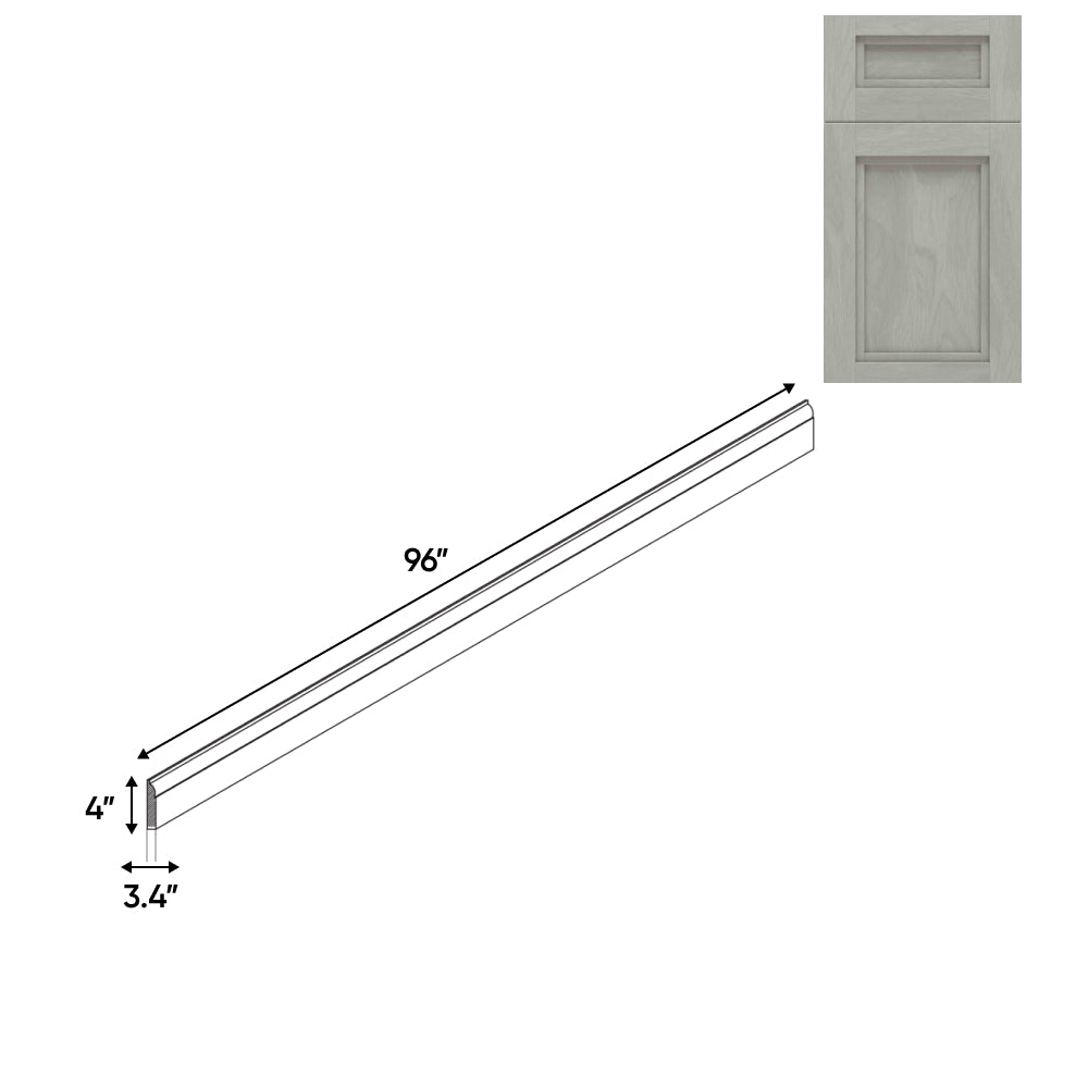 RTA - Havana Plata - Base Decoration Moulding - 96"L x 4"W x 0.75"D - HAP-BBM4