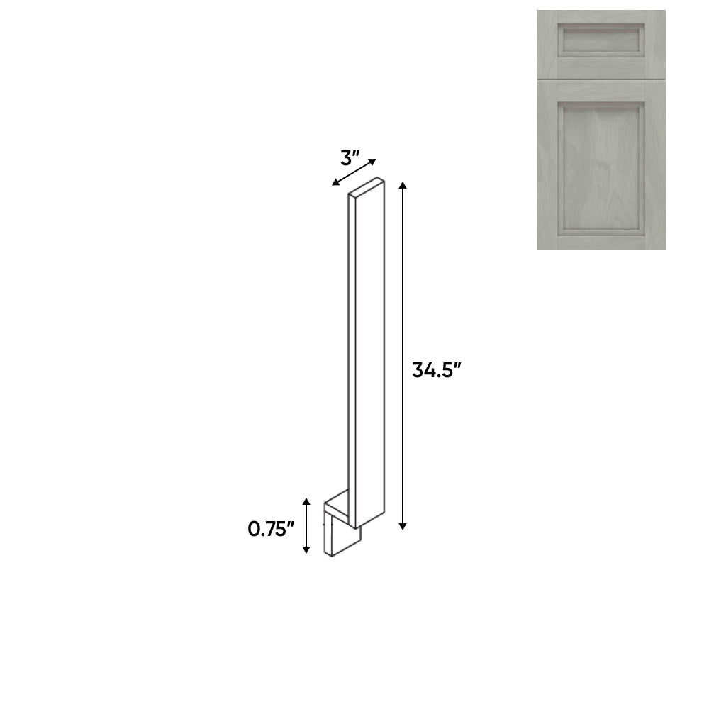 RTA - Havana Plata - Wood Base Filler - 3"W x 34.5"H x 0.75"D - HAP-BF336