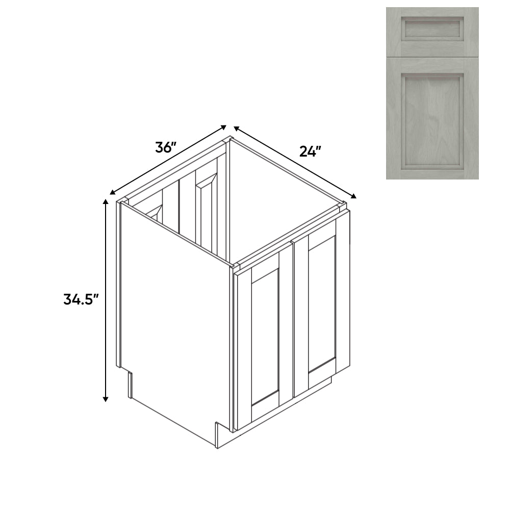 RTA - Havana Plata - Base Cabinet with 4 Door - 24"W x 34.5"H x 24"D - HAP-BTSD24