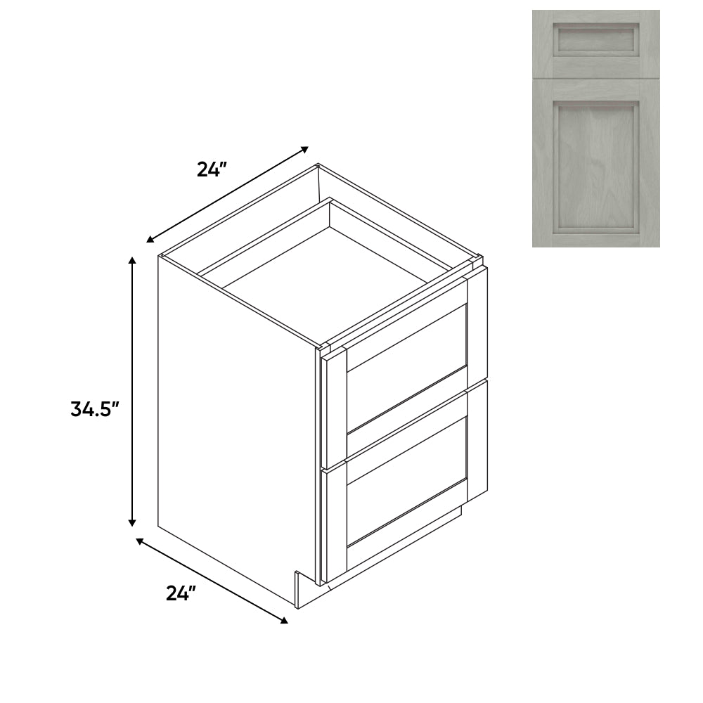 RTA - Havana Plata - Drawer Pack with 2 Drawer - 24"W x 34.5"H x 24"D - HAP-DBT24