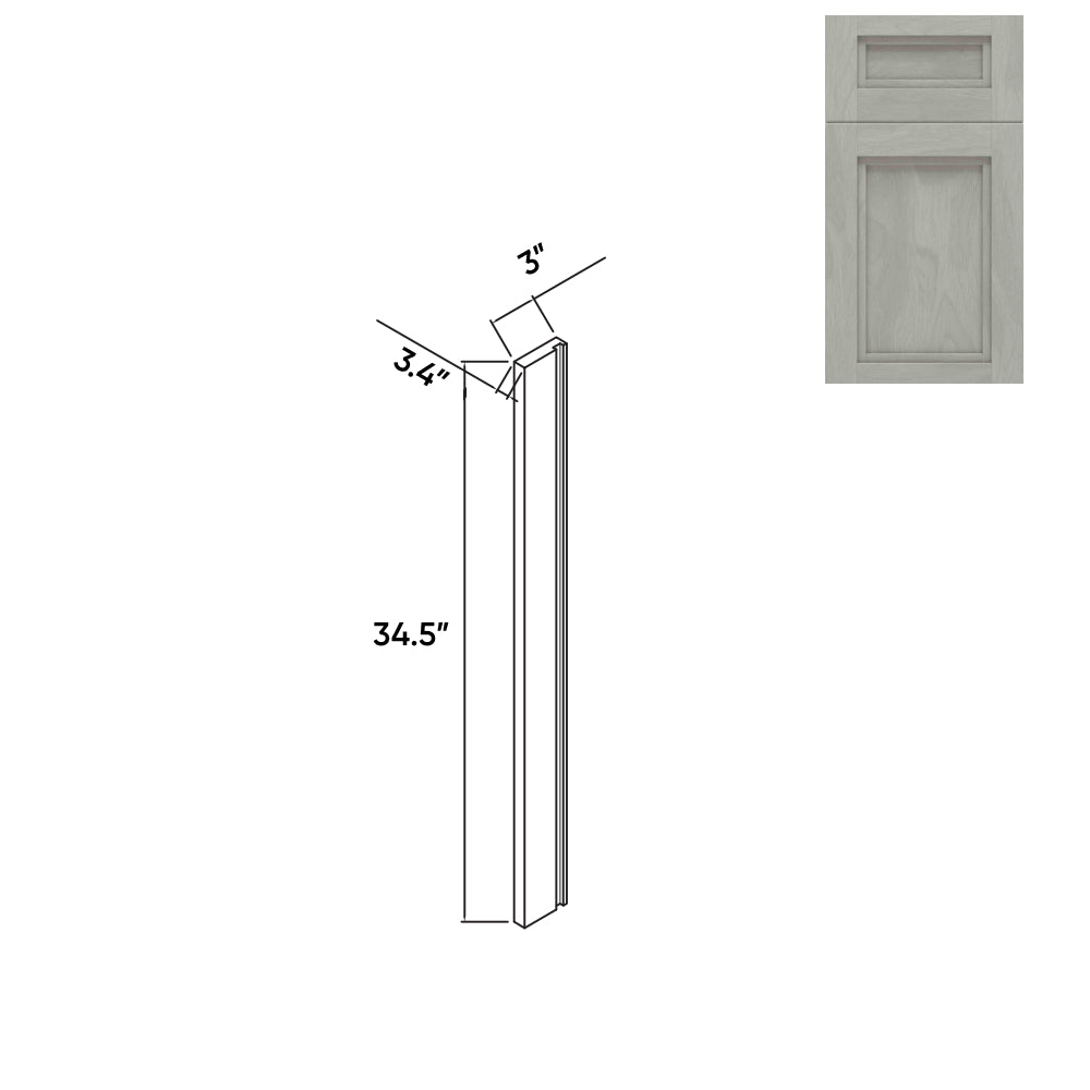 RTA - Havana Plata - 3"W - Wood Return - 3"W x 34.5"H x 0.75"D - HAP-DWR3