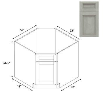 RTA - Havana Plata - Base Diagonal Corner Sink Cabinet - 36