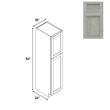 RTA - Havana Plata - Tall Pantry Cabinets with 2 Door 5 Shelf Space - 18"W x 84"H x 24"D - HAP-PC1884