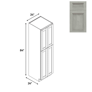 RTA - Havana Plata - Tall Pantry Cabinets with 4 Door 5 Shelf Space - 24"W x 84"H x 24"D - HAP-PC2484