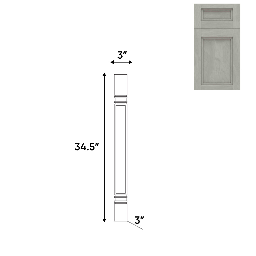 RTA - Havana Plata - Turning Post - 3"W x 34.5"H x 3"D - HAP-TP5