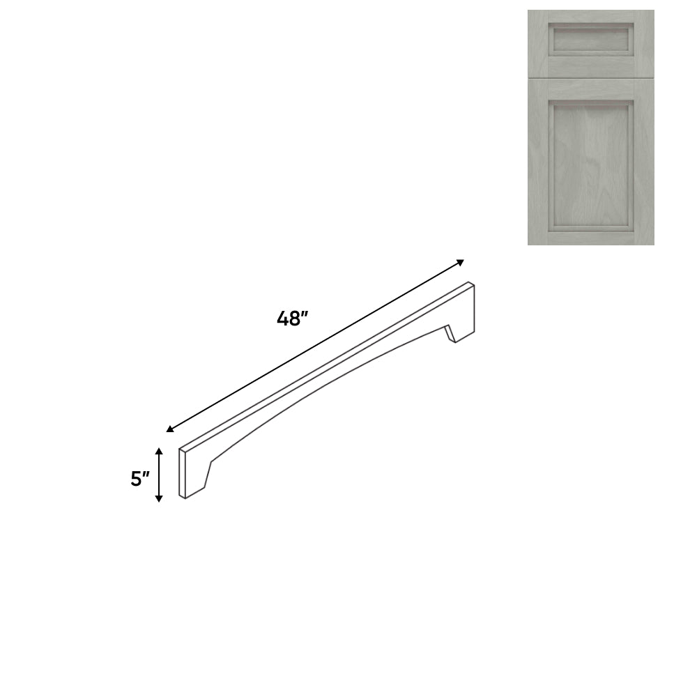 RTA - Havana Plata - Valance Panel Arch Style - 48"W x 5"H x 0.75"D - HAP-VA48