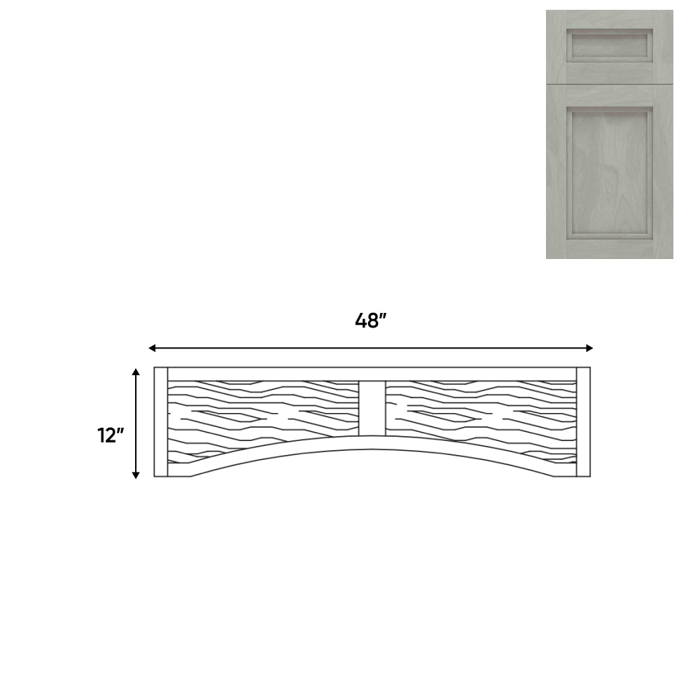 RTA - Havana Plata - 48"W x 12"H - Valance (Raised Wood Panel) - 48"W x 12"H - HAP-VAD48