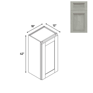 RTA - Havana Plata - Wall High Cabinets with 1 Door 2 Shelf - 18"W x 42"H x 12"D - HAP-W1842