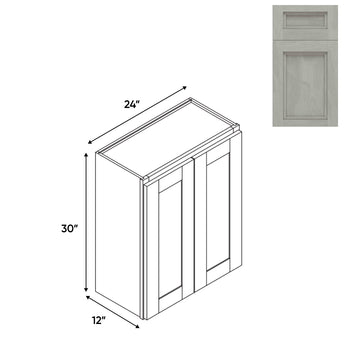 RTA - Havana Plata - Wall High Cabinets with 2 Door 2 Shelf - 24"W x 30"H x 12"D - HAP-W2430