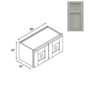 RTA - Havana Plata - 30"W - Stack Up Wall Cabinet with Two Glass Door - 30"W x 12"H x 12"D - HAP-W3012GD