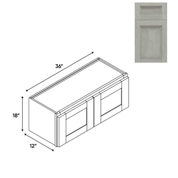 RTA - Havana Plata - Wall High Cabinets with 2 Door - 36"W x 18"H x 12"D - HAP-W3618